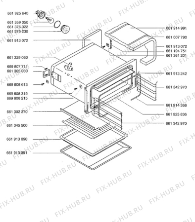 Взрыв-схема плиты (духовки) Aeg 5731V-W - Схема узла H10 Grill cavity assy